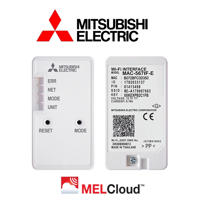 MITSUBISHI ELECTRIC CONTROLLO INTERFACCIA MELCloud WiFi MAC-587IF-E PER CLIMATIZZATORI CODICE 601928